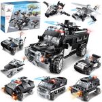 WishaLife City Police SWAT Truck Toy, Includes Police Car, Airplane, Pretend Play Police Toy Gift for 6 Plus Year Old Kids, Boys & Girls