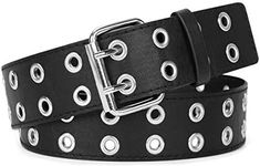 WERFORU Double Grommet Belt PU Leat