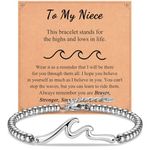 Shuxin Niece Gifts from Auntie, Wave Niece Bracelet for Girls, Birthday Gifts Christmas Stocking Fillers Xmas Gifts Jewellery Present for Teenage Girls Women Her