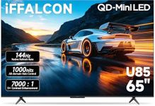 iFFALCON 65-Inch Class U85 Series QD-Mini LED 4K UHD Google Smart TV - QLED, HDR 1000 nits, 7000:1 Contrast, 144Hz Game Mode Pro, 288Hz DLG, Dolby Vision IQ, Dolby Atmos, Slim Unibody (65U85, 2025)
