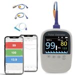 Pulse Oximeter for Newborn Infant Kids,Bluetooth Oxygen Monitor Fingertip Oximeters with Free APP,High Accuracy SPO2 Meter for All Skin Child Adults, Used for Sports and Aviation