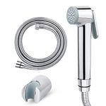 CLINTON (Acrylonitrile Butadiene Styrene) Health Faucet Set for Bathroom, Hand Jet Spray Gun for Toilet, Handshower for Toilet with Flexible 1 Mtr Hose Pipe and Wall Hook (Reva Chrome)