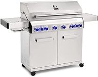 CosmoGrill Outdoor Gas Barbecue 6+2 Platinum Stainless Steel Gas Grill BBQ Garden (GAS BBQ)