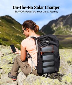 BLAVOR 20000mAh Solar Power Bank – 4 Foldable Panels, Fast Charging