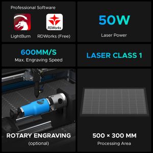 OMTech 50W CO2 Laser Engraver – Desktop Cutting & Engraving Machine