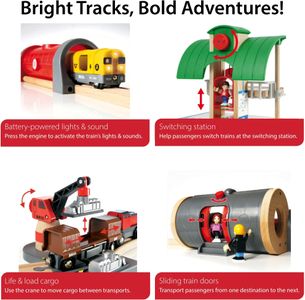 BRIO World Deluxe Wooden Train Set – 87-Piece Railway Toy
