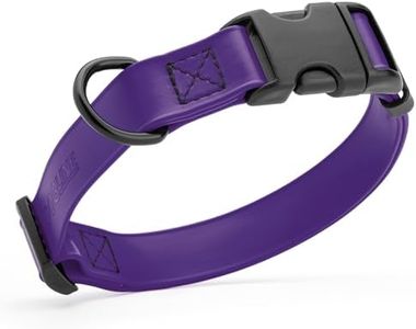 Dogline Biothane Waterproof Dog Collar with Quick Release Buckle Strong Coated Nylon Webbing with Odor- Proof for Easy Care Easy to Clean Fits Small Medium Large Dogs, Purple 1" W 15-23" L
