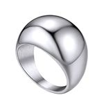 GOLDCHIC JEWELRY Thumb Rings Cheap For Men, 16mm Stainless Steel Hip Hop Ganster Stainless Steel Rings Gift, Size X