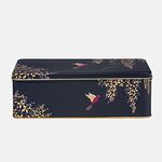 Elite Gift Boxes Sara Miller Deep Long Rectangular Dark Blue Bird Tin Tin