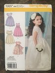 Simplicity 1507 Toddler Girl's Formal Dress Sewing Pattern, Sizes 4-8 White