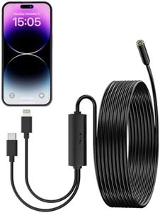 ILIHOME Endoscope Iphone Android, 1080P Caméra Endoscopique, 2 en 1 USB Endoscope Caméra d'inspection, 5M Câble Semi Rigide, IP67 Étanche avec 8 Lumières LED Sonde de 7,9 mm pour Android IOS