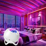 Star Projector, Galaxy Projector with Bluetooth Speaker, Remote Control, Timer, 360° Panorama, Bedroom Lights, 8 White Noise Night Lights for Party, Living Room and Other Decoration