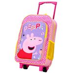 Peppa Pig Premium Trolley Bags for Kids, Boys & Girls - Travel Backpack with Wheels, Large Compartment & Extendable Handle - Carry-On Luggage Suitcase for Children - for Age 3+