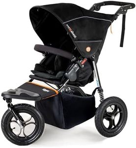Out ‘n’ About Nipper Single V5 Stroller - All-Terrain Single Pram Baby Stroller 0-4 Years, with Rain Cover & Removable Basket - Lightweight, Foldable Single Buggy - Summit Black