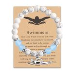 MYOSPARK Swimmers Gift Swimming Bracelet Message Card Jewelry Swimming Lover Gift Swim Team Gift for Swim Player (CA Swimmers Card BR)