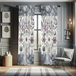 Ambesonne Geometric Floral Window Curtains, Classic Marble Print Ornate Leafy Flowers and Futurist Stripes, Lightweight Decor 2-Panel Set with Rod Pocket, Pair of - 28" x 63", Ceil Blue Laurel Green