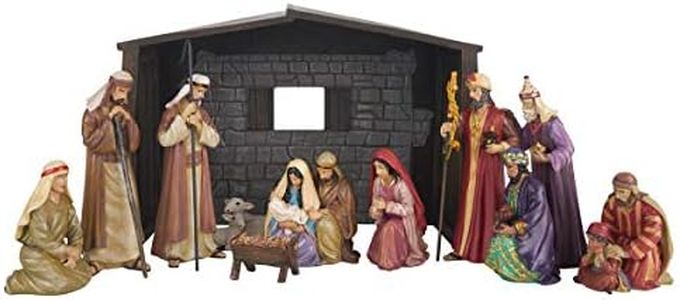 Greg Olsen Nativity Set - Nativity Sets for Christmas Indoor - Manger Scene Christmas Decorations - Christmas Nativity Set - Nativity Scene - Holy Family Nativity Scene - (12 PC Set)