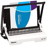 Fellowes Binding Machine for Personal Use - Star+ 21-Hole, 150 Sheet Manual Paper Punch Comb Binder Machine - Ideal for Personal Use - White/Grey