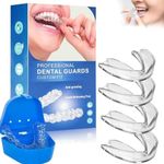 Mouth Guard for Grinding Teeth at Night, Mouth Guard for Sleeping, Mouth Guard for Clenching Teeth, Reusable Mouth Guard for Sleeping Professional Stops Bruxism and Teeth Clenching, 4 Pack