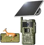 TKENPRO Trail Camera, 2.7K Game Camera Cellular Trail Cameras with Night Vision Motion Activated IP66 Waterproof 4G LTE Camera 940nm No Glow Infrared LEDs Solar Powered Live Streaming Security Camera