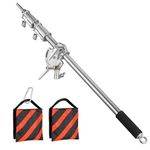 Pro Heavy Duty Extension Boom Arm Bar for Photography C Stand and Light Stand,Adjustable 42-97inch Crossbar Holding Arm with Sand Bag for Softbox,Strobe,Monolight,LED Video Light,Reflector ect.