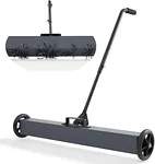 Towallmark 24-Inch Magnetic Sweeper with Wheels, Rolling Magnetic Sweeper Quick Release Latch & Adjustable Long Handle, Magnetic Pickup Tool to Pick Up Nails, 33 LBS Capacity