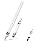 Capacitive Stylus Pen, Disc & Silicone Tip2 in 1, Universal for Apple/iPhone, iPad Pro, mini, Air, Android, Microsoft and Other Touch Screens, White