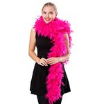 Ws&Wt 2 Yards 150g Large Chandelle Feather Boa for Adults Women Halloween Party Costumes Accessories - Hot Pink