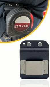 FYWZ Tape Measure Holder for Belt, Clip-On Tape Measure Mount Heavy Duty Low-Profile Tape Measure Belt Clip Black Tape Catcher Fits up to 2" Tool Belt, Tool Bags, Pockets, or Pants Tape Accessories