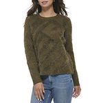 Calvin Klein Women's Warm Eyelash Detail Crew Neck Acrylic Sweater, Caper, M