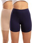 NYKD by Nykaa Stretch Cotton Cycling Shorts | with Features Like Durable and Concealed Waistband -NYP083 Peacot/Skin,M