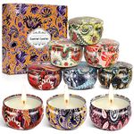 WONSEFOO Scented Candles Gifts for Women | 9 Piece Set | Scented Candle GFT Set | Real Soy Wax Portable Travel Tin Candle | Birthday Present | Anniversary | Mother's Day | Gifts (A-9PS)