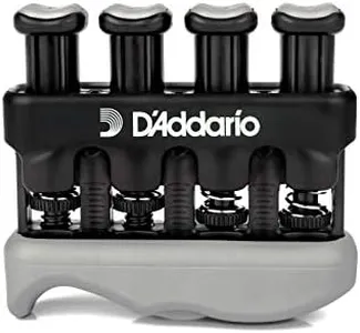 D'Addario Accessories Hand Exerciser–Improve Dexterity and Strength in Fingers, Hands, Forearms- Adjust Tension Per Finger– Simulated Strings Help Develop Calluses- Comfortable Conditioning