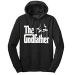 Tee Luv Men's The Godfather Hoodie - Hooded Mafia Movie Logo Sweatshirt (Black) (XXL)