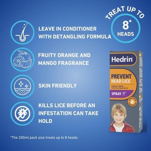 Hedrin Prevent Head Lice Spray 200ml – Protection and Prevention