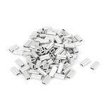 sourcing map 1mm Wire Rope Aluminum Sleeves Clip Fittings Cable Crimps 100pcs