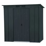 BillyOh Metal Garden Shed - 6x4 Eco Pent Roof Steel Outdoor Storage Cabinet for Tools & Bike Shed with Lockable Sliding Doors - Modern Anthracite Grey Design for Garden Storage Shed Solutions