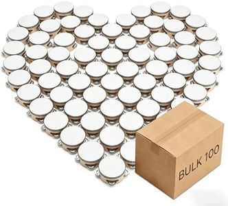 Claw road Bulk 100-Pack tambourines for adults, 4 Inch Wooden Handheld Percussion Instruments with Jingles, for Wedding Exit Celebrations, Church Worship, Classroom Music & Party Activities