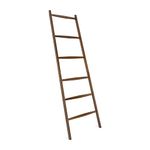 Navaris Bamboo Towel Ladder - Wooden Rack Rail Blanket Towel Clothes Linen Railing Hanger for Bathroom Bedroom - Towel Holder Stand - Dark Brown