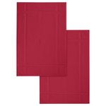 Ample Decor Cotton Bath Mats 24 X 17 Inches, 1350 GSM Oeko Tex Certified Solid Construction Thick & Plush, for Bathroom Floor, Shower - Red