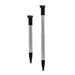 FPC 2x Black Metal Retractable Extendable Stylus Pens, Compatible with NEW 2DS XL (Folding)