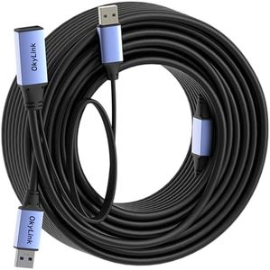 Active USB 3.0/3.2 Extension Cable, USB A to A, male to female cable with Signal Amplifier, Universal Compatibility, Plug and Play, Suitable for Printers, Scanners, Cameras (5Gbps, Gray, 65ft(20M))