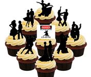 Made4You Ballroom Dancing Silhouettes, Party Pack, Edible Cupcake Toppers - Stand-up Wafer Cake Decorations (Pack of 36)