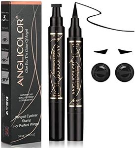 Anglicolor Eyeliner Stamp,2Pcs Liquid Eyeliner,Waterproof Black Eyeliner Pen,Winged Eyeliner Stamp,Smudgeproof Long Lasting Eye liner,eye make-up,Eyeliner Stencil (01A, 37g)