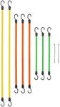 SMARTSTRAPS - 215 SmartStraps Bungee Cords (10pc Value Pack) – Secure Luggage, Coolers and Other Light Loads for Transport – Flat Strap Bungee Cords Distribute Load to Reduce Slipping