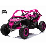 VOLTZ TOYS 2 Seater Ride-On Car, 24V CAN-AM 4WD UTV Buggy RS Version Kids' Electric Car AWD ATV with Parental Remote Control, EVA Tires, Working Doors and LED Lights (Pink)