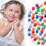 FAVELA Mini Butterfly Clips 50 Pcs Attractive Comfortable Flower shaped Small Claw Clips Kids Hair Accessories No Slip Tiny Baby Pins For Girls Women Multicolor 50 Pcs