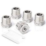 Taisher 2PCS Forging of 304 Stainless Steel Reducer Hex Bushing, 1/2" Male NPT to 3/8" Female NPT, Reducing Forging Pipe Adapter Fitting