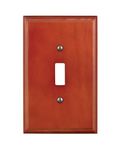 Leviton 89201-CHR 1-Gang Toggle Switch Wallplate, Light Switch Plate, Cherry Wood