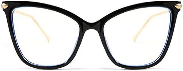 FEISEDY Oversized Cat Eye Glasses Frame Blue Light Blocking Eyewear for Women B2589